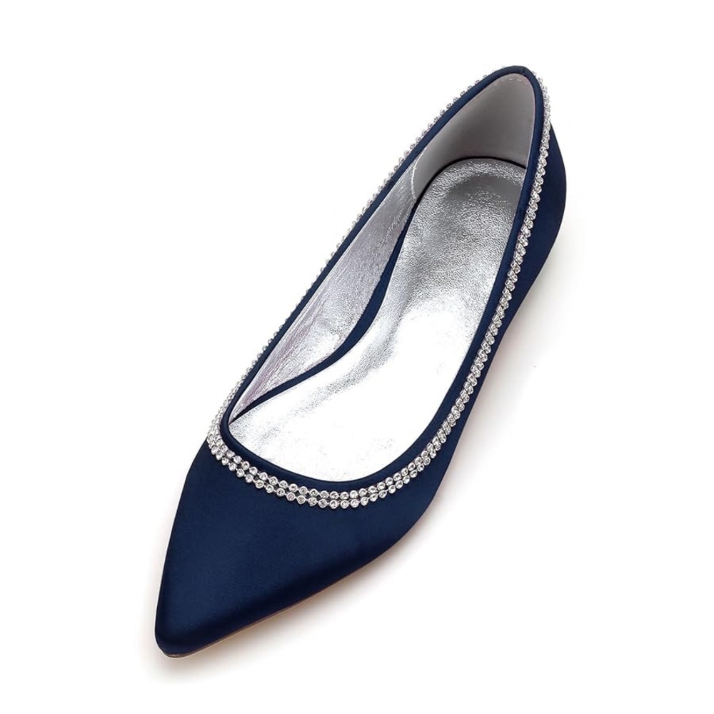 Elegant Navy Blue Women's Flat Shoes